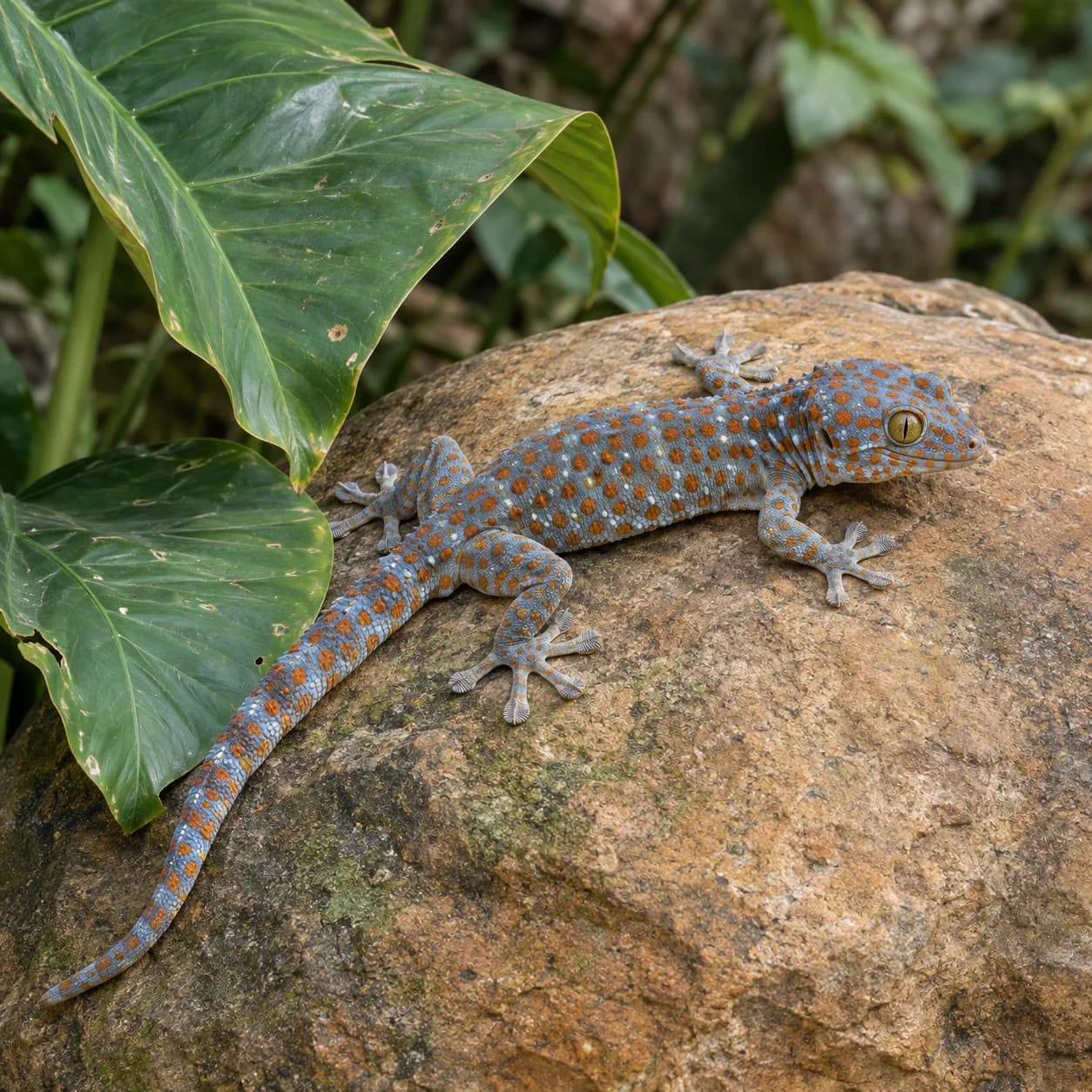Photo réaliste: Coloriage de gecko tokay