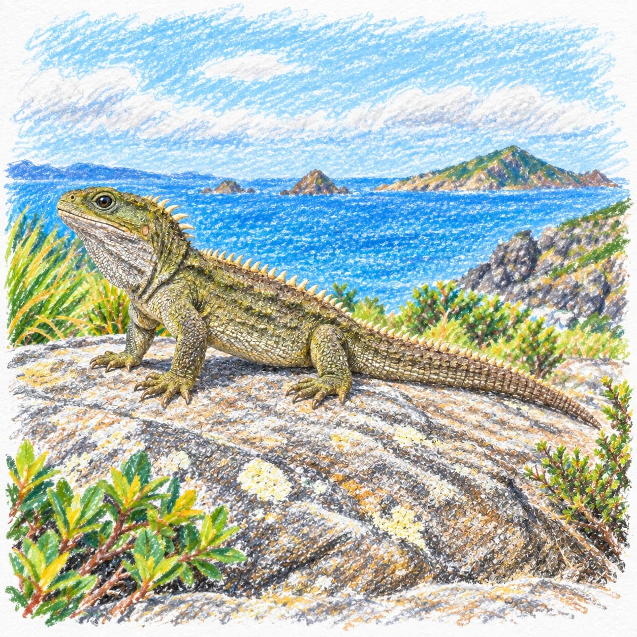 Modèle colorié: Coloriage de sphénodon