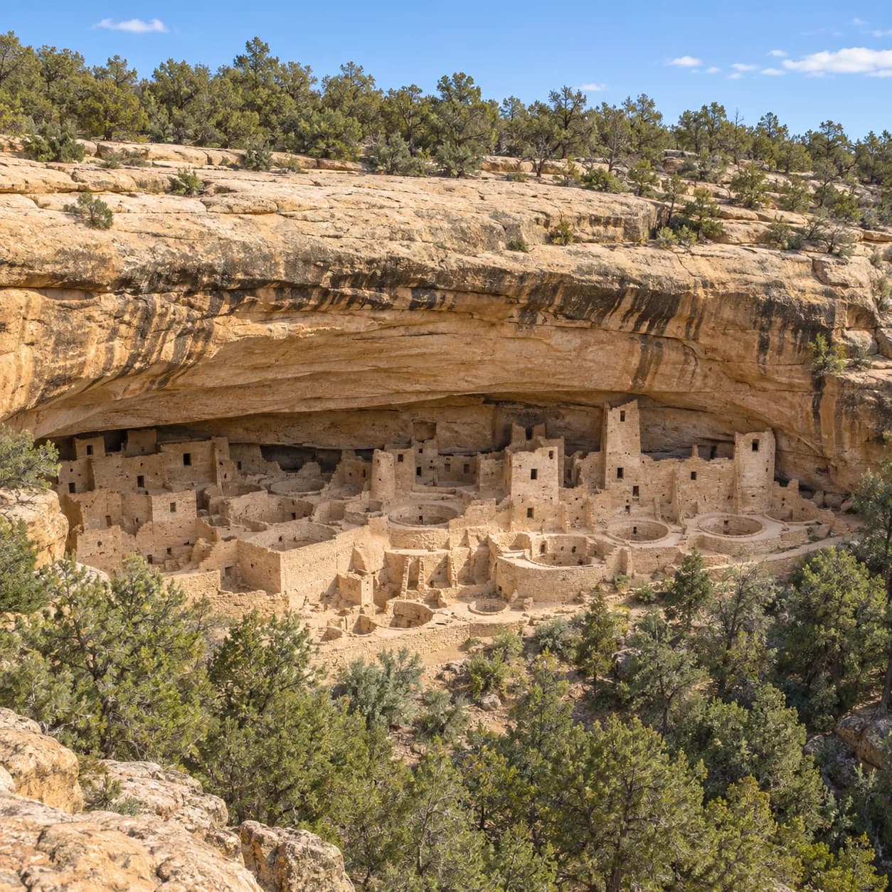 Realistic source: United States coloring page: cliff dwellings