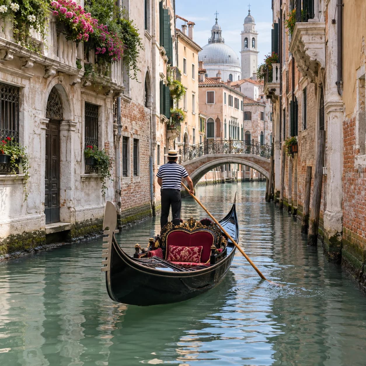 Realistic source: Venice canal coloring page
