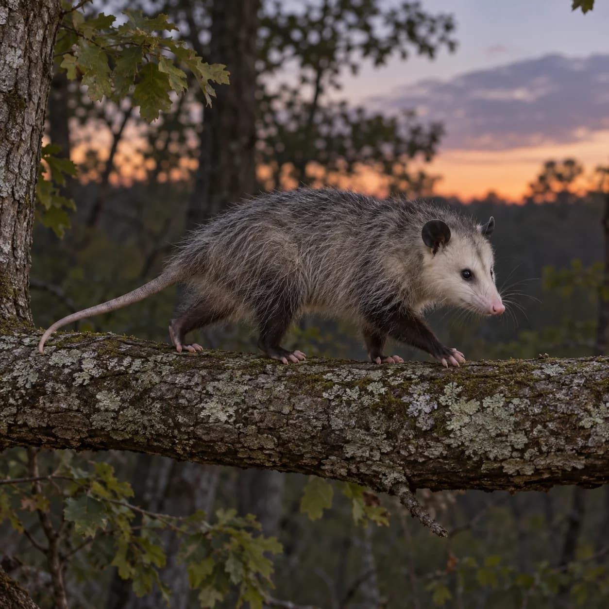 Photo réaliste: Coloriage d'opossum de Virginie