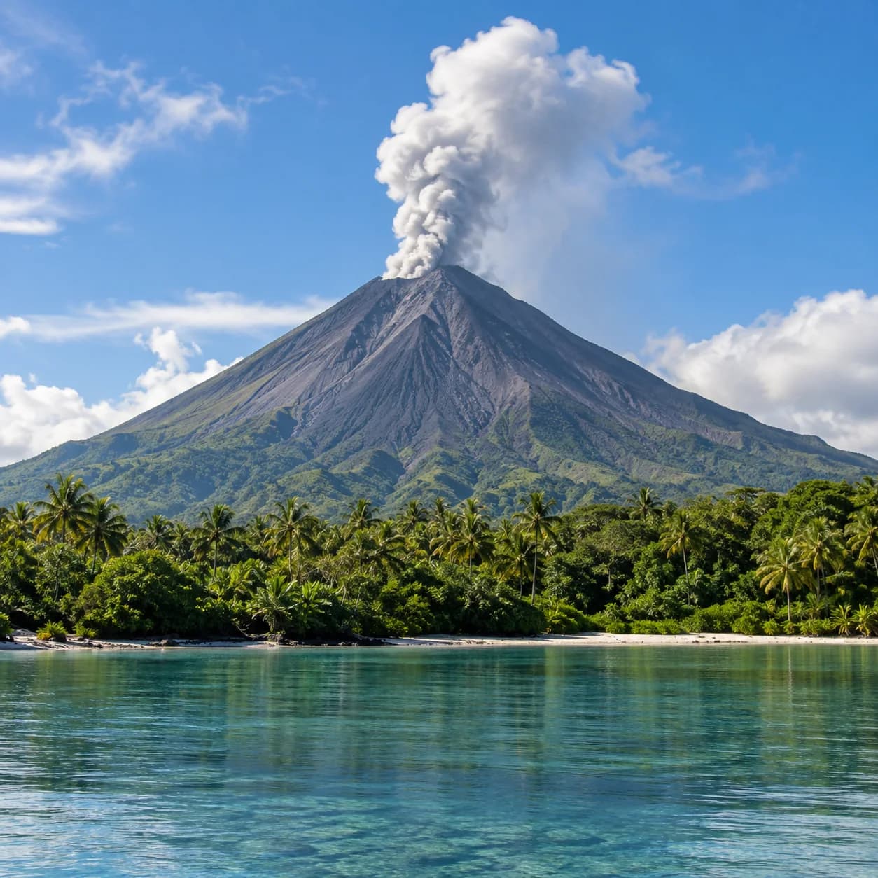 Photo réaliste: Coloriage de volcan