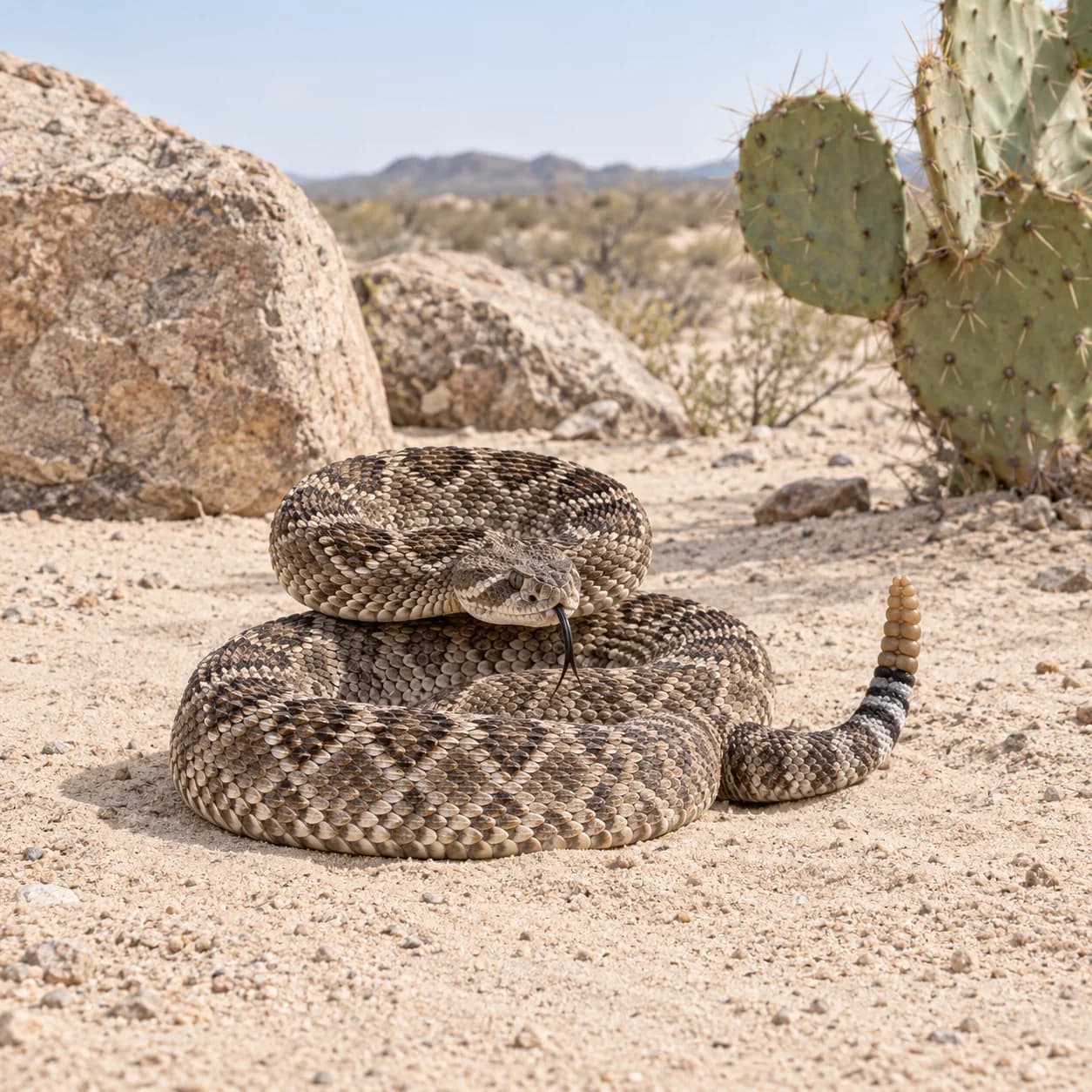 Foto realista: Dibujo de serpiente de cascabel para colorear