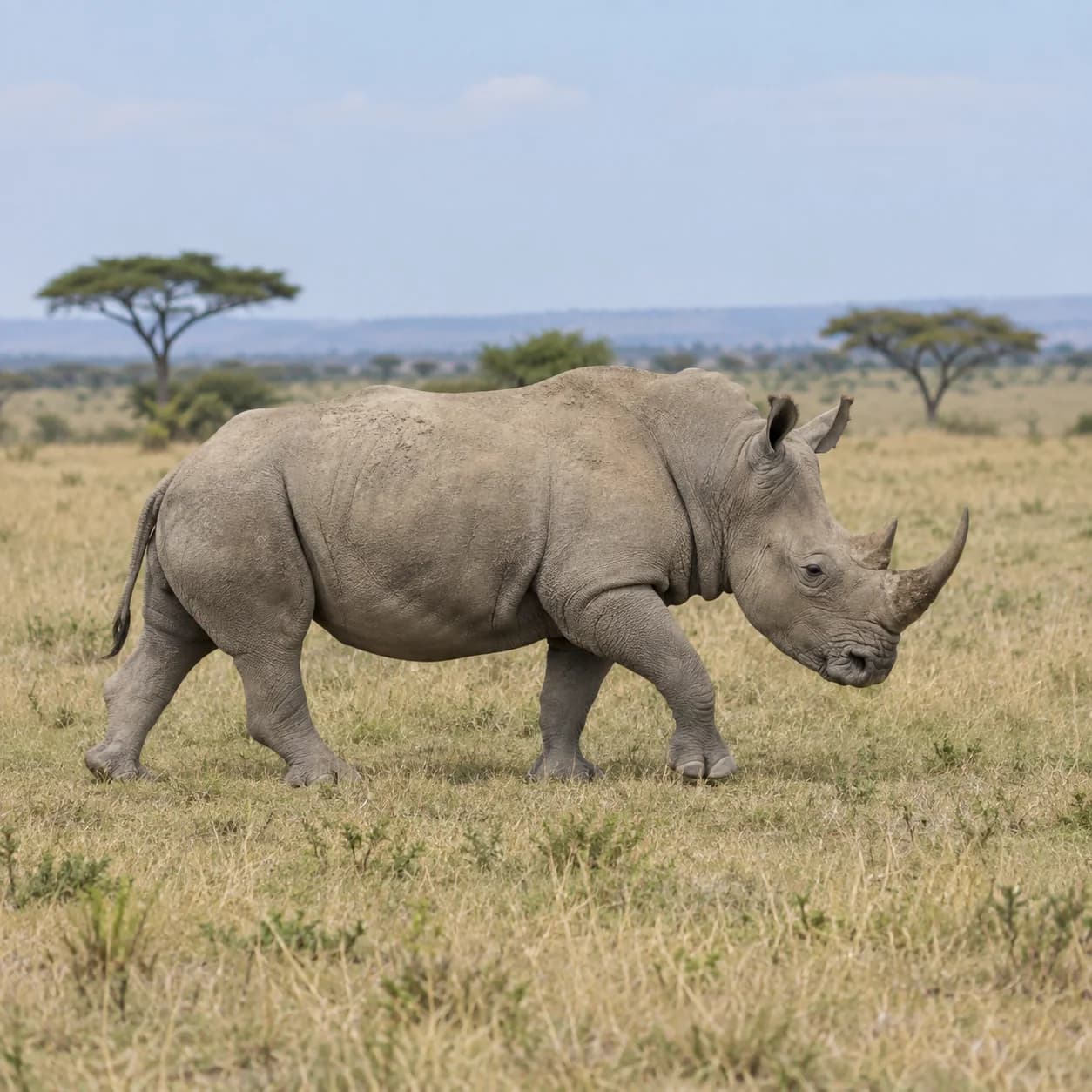 Photo réaliste: Coloriage de rhinocéros blanc