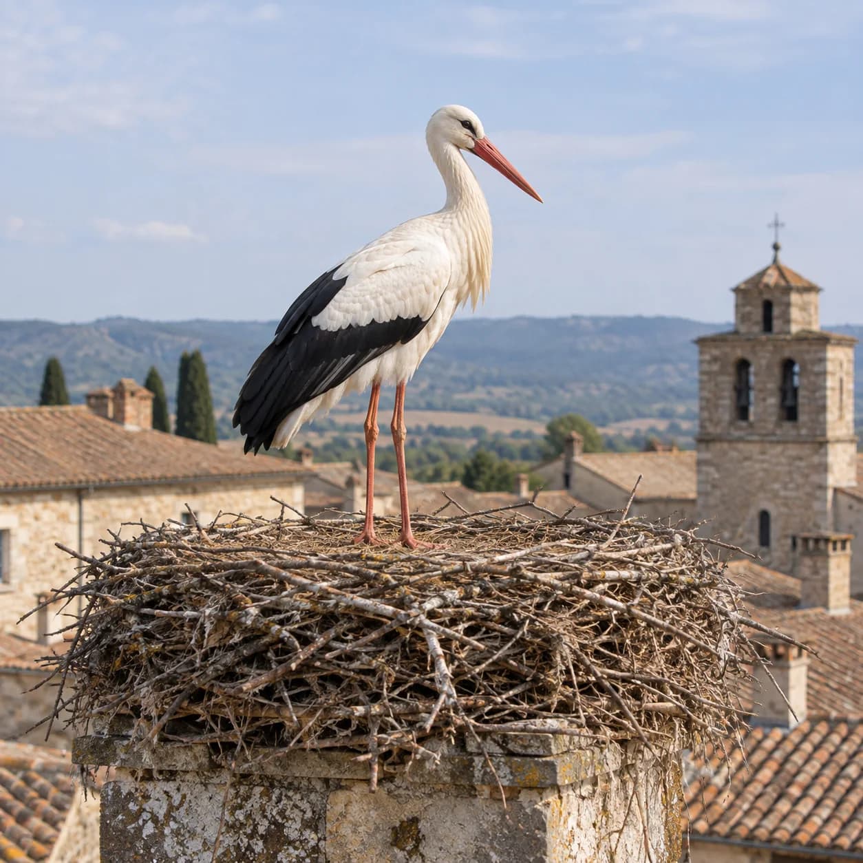 Photo réaliste: Coloriage de cigogne blanche