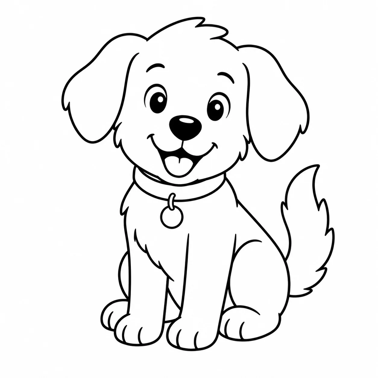 Animal de la famille (chat, chien) transformé en page de coloriage pour enfant